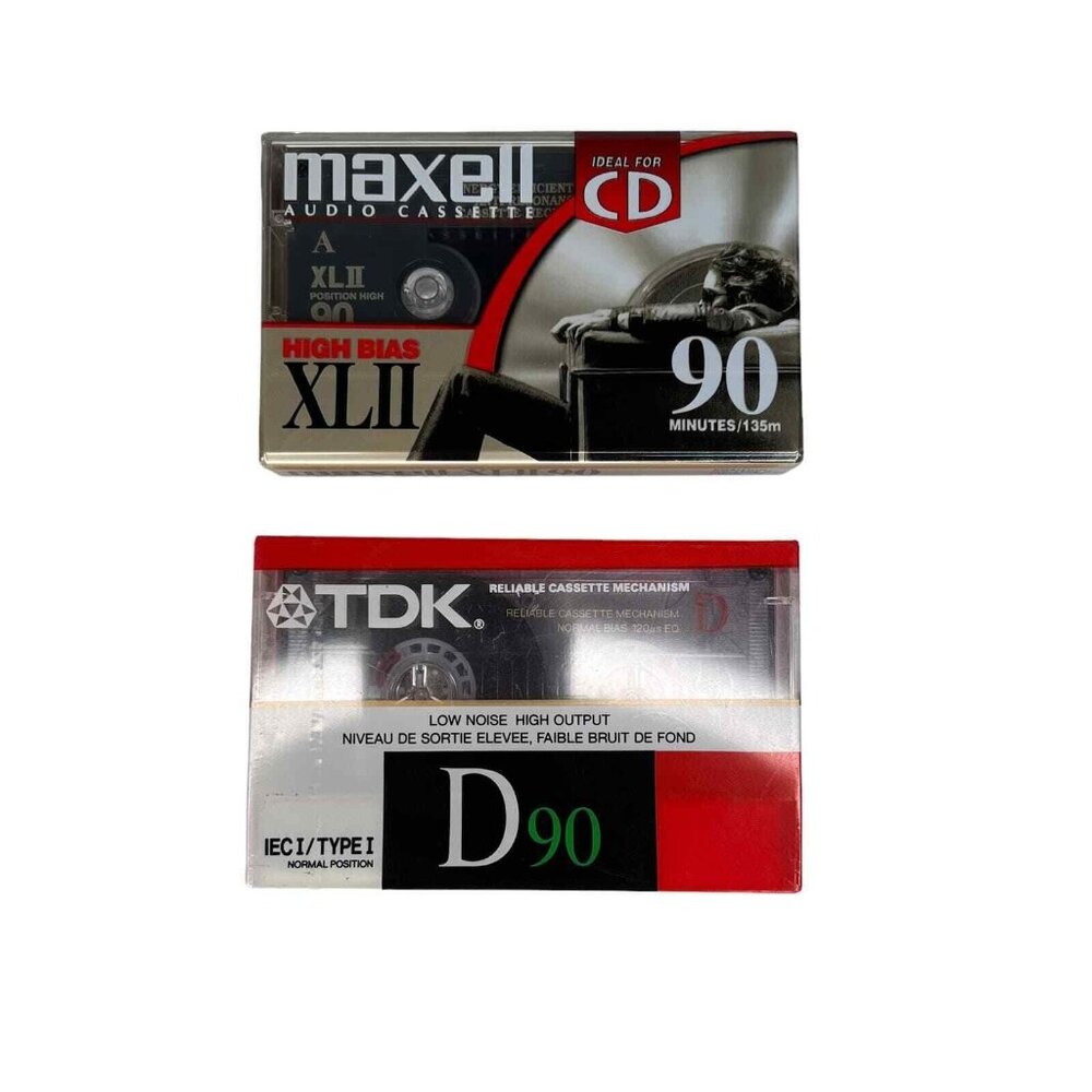 Maxell Audio Cassette High Bias XLII Cassette & TDK 90 Minute cassettes